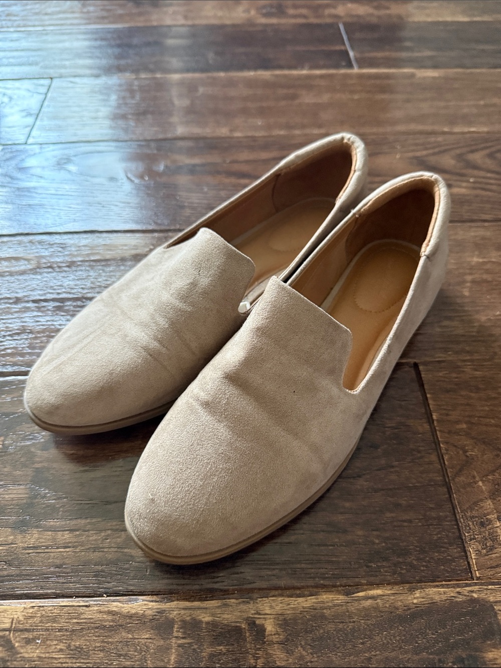 Universal Thread Women's Suede Slip-On Loafers in Light Beige